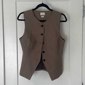 Aritzia Wilfred Brown Sleeveless Vest